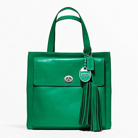 COACH 蔻驰 新款女士莱格西真皮单肩手提包 AMERICAN ICONS POCKET TOTE (F19982)(绿色/咖啡色/褐色)，原价￥4658，限时仅售￥3038！绝对正品，超低折扣，含美国直邮～