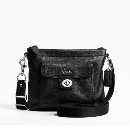 COACH 蔻驰 新款女士真皮斜挎包 LEATHER POCKET SWINGPACK (F45012)(黑色/白色/褐色)，原价￥2038，限时仅售￥988！绝对正品，超低折扣，含美国直邮～