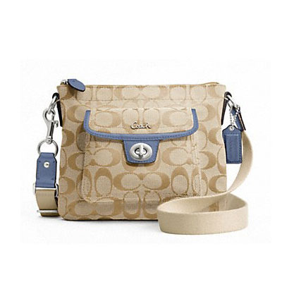 COACH 蔻驰 新款女士帆布斜跨包 SIGNATURE POCKET SWINGPACK (F45026)(卡其色/浅灰色/黑色)，原价￥1738，限时仅售￥688！绝对正品，超低折扣，含美国直邮～
