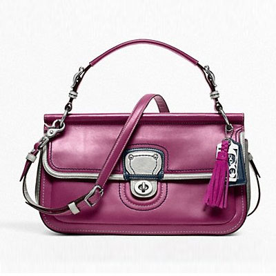 COACH 蔻驰 新款女士拼皮手提斜挎单肩包 LEATHER CITY WILLIS (F19035)(蓝色/粉红色/浅灰色)，原价￥2788，限时仅售￥1438！绝对正品，超低折扣，含美国直邮～