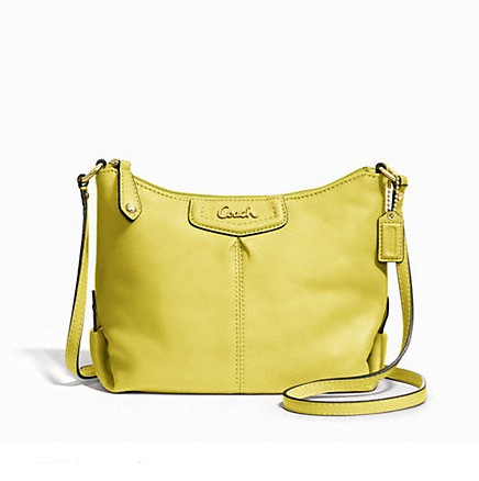 COACH 蔻驰 新款女士单肩斜挎包 ASHLEY LEATHER SWINGPACK (F48121)(黄色)，原价￥2028，限时仅售￥838！绝对正品，超低折扣，含美国直邮～