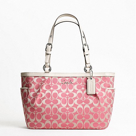 COACH 蔻驰 新款女士经典款logo单肩手提包 GALLERY SIGNATURE TOTE (F17726)(粉红色)，原价￥2568，限时仅售￥1238！绝对正品，超低折扣，含美国直邮～