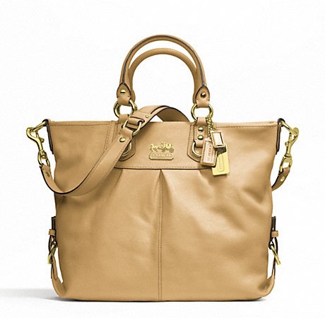 COACH 蔻驰 新款女士单肩手提斜挎包 MADISON LEATHER JULIANNE TOTE (F23743)(棕色)，原价￥3458，限时仅售￥1988！绝对正品，超低折扣，含美国直邮～