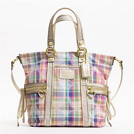 COACH 蔻驰 新款女士单肩手提斜挎包 DAISY MADRAS POCKET TOTE (F21932)，原价￥2478，限时仅售￥1158！绝对正品，超低折扣，含美国直邮～