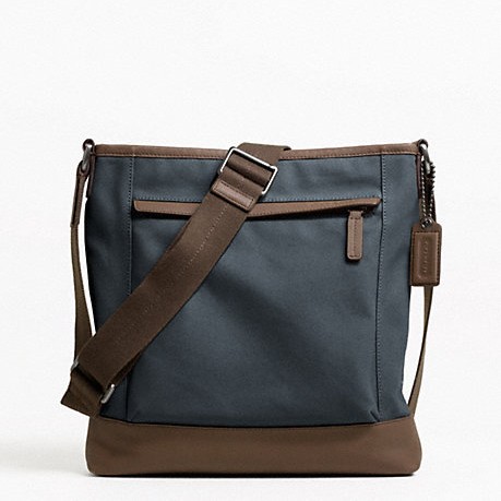 COACH 蔻驰 新款男士牛津布斜挎包 CAMDEN CANVAS ZIP TOP CROSSBODY (F70820)(灰色/褐色/深绿色)，原价￥2058，限时仅售￥878！绝对正品，超低折扣，含美国直邮～