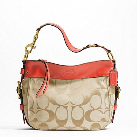 COACH 蔻驰 新款女士经典C布LOGO配上单肩手提包 SIGNATURE ZOE (F12657)(红色/黑色)，原价￥2988，限时仅售￥1478！绝对正品，超低折扣，含美国直邮～