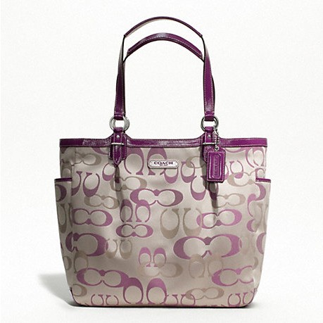 COACH 蔻驰 新款女士经典LOGO单肩手提包 GALLERY OPTIC SIGNATURE TOTE (F20442)(蔷薇色)，原价￥2988，限时仅售￥1478！绝对正品，超低折扣，含美国直邮～