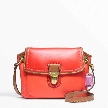 COACH 蔻驰 新款女士真皮单肩斜挎包 POPPY COLORBLOCK LEATHER FLAP CROSSBODY (F48941)(红色)，原价￥2158，限时仅售￥1088！绝对正品，超低折扣，含美国直邮～