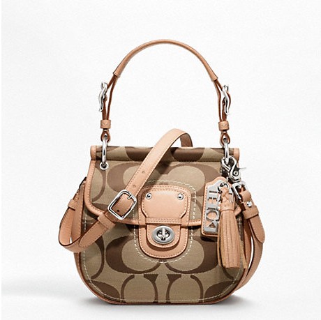COACH 蔻驰 新款女士经典标志手提斜挎包 SIGNATURE SMALL NEW WILLIS (F19032)，原价￥2568，限时仅售￥1268！绝对正品，超低折扣，含美国直邮～