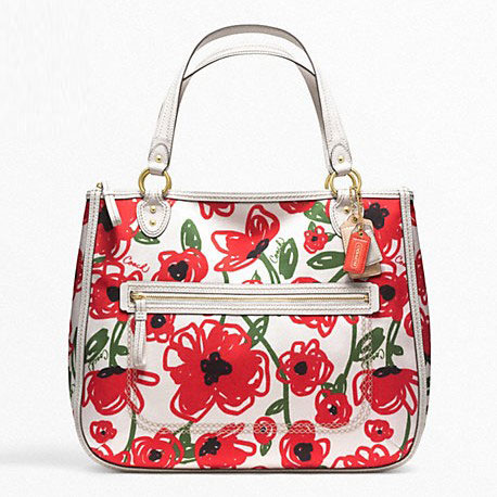 COACH 蔻驰 新款女士花纹单肩手提包 POPPY FLORAL PRINT HALLIE TOTE (F22442)，原价￥2328，限时仅售￥1148！绝对正品，超低折扣，含美国直邮～