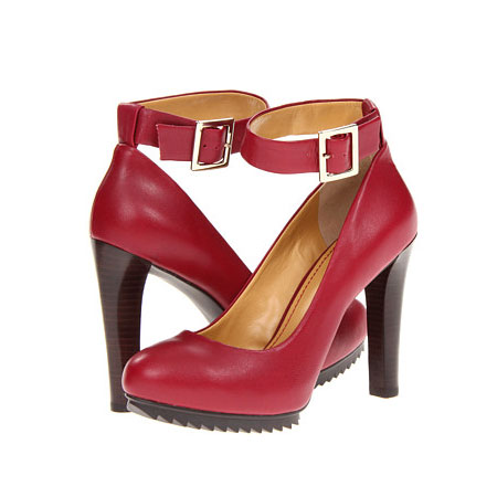 Nine West 玖熙 新款女士脚踝扣带高跟鞋 Cavewoman (红色/灰色)，原价￥1698，限时仅售￥968！绝对正品，超低折扣，含美国直邮～