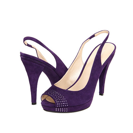 Nine West 玖熙 新款女士绒面细跟凉鞋 Grasshopper (黑色/灰色/淡粉色/紫色)，原价￥1878，限时仅售￥958！绝对正品，超低折扣，含美国直邮～