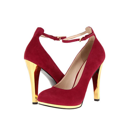 Nine West 玖熙 新款女士绒面粗高跟鞋 Don'tCha (红色/黑色/蓝绿色)，原价￥1788，限时仅售￥938！绝对正品，超低折扣，含美国直邮～