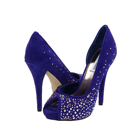 Steve Madden 史蒂夫•马登 新款女式绒面细跟凉鞋 Lannaa (黑色/蓝色/灰色)，原价￥1728，限时仅售￥868！绝对正品，超低折扣，含美国直邮～