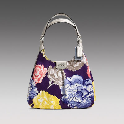 COACH 蔻驰 麦迪逊新款女士帆布印花单肩手提包 MADISON FLORAL MAGGIE (F23351) (暗紫色)，原价￥3448，限时仅售￥1768！绝对正品，超低折扣，含美国直邮～