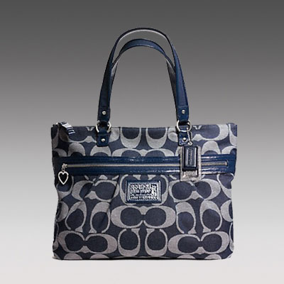 COACH 蔻驰 新款女士单肩手提包 DAISY SIGNATURE DENIM TOTE (F23003) (深蓝色)，原价￥2348，限时仅售￥1248！绝对正品，超低折扣，含美国直邮～