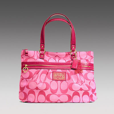 COACH 蔻驰 新款女士单肩手提包 DAISY SIGNATURE TOTE (F22947) (粉红色)，原价￥2348，限时仅售￥1248！绝对正品，超低折扣，含美国直邮～