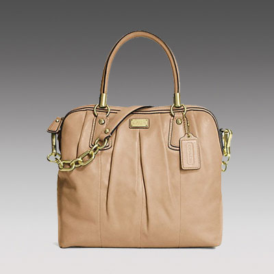COACH 蔻驰 新款女士单肩手提包 KRISTIN LEATHER PLEATED SATCHEL (F15339) (咖啡色/粉红色/黑色)，原价￥3438，限时仅售￥1788！绝对正品，超低折扣，含美国直邮～