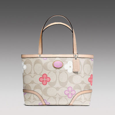 COACH 蔻驰 新款女士单肩手提包 PEYTON SIGNATURE CLOVER TOP HANDLE TOTE (F48966) (灰色)，原价￥1868，限时仅售￥958！绝对正品，超低折扣，含美国直邮～