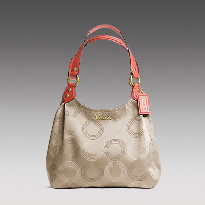 COACH 蔻驰 新款女士单肩手提包 ASHLEY DOTTED OP ART HOBO (F21920) (棕色/黑色)，原价￥2658，限时仅售￥1378！绝对正品，超低折扣，含美国直邮～