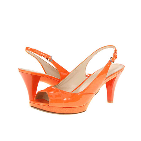 Nine West 玖熙 新款女士休闲高跟凉鞋 7Kalner (黑色/深灰色/橙色)，原价￥1978，限时仅售￥968！绝对正品，超低折扣，含美国直邮～
