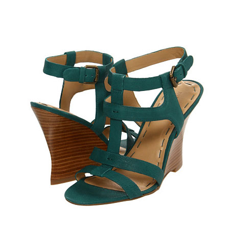 Nine West 玖熙 新款女士休闲超高坡跟凉鞋 Aristo (黑色/蓝绿色/红色/橙色)，原价￥1958，限时仅售￥958！绝对正品，超低折扣，含美国直邮～