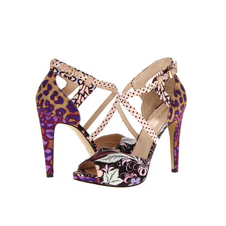 Nine West 玖熙 新款女士休闲细超高跟凉鞋 Jule (花纹/红色/黑色)，原价￥2168，限时仅售￥1078！绝对正品，超低折扣，含美国直邮～