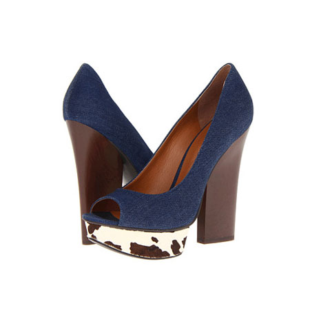 Nine West 玖熙 新款女士休闲超高粗跟凉鞋 Hairy (深蓝色)，原价￥2198，限时仅售￥1088！绝对正品，超低折扣，含美国直邮～