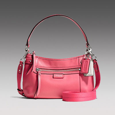 COACH 蔻驰 新款女士单肩斜挎手提包 DAISY LEATHER CROSSBODY (F23978) (黑色/粉色/深蓝色)，原价￥2538，限时仅售￥1248！绝对正品，超低折扣，含美国直邮～
