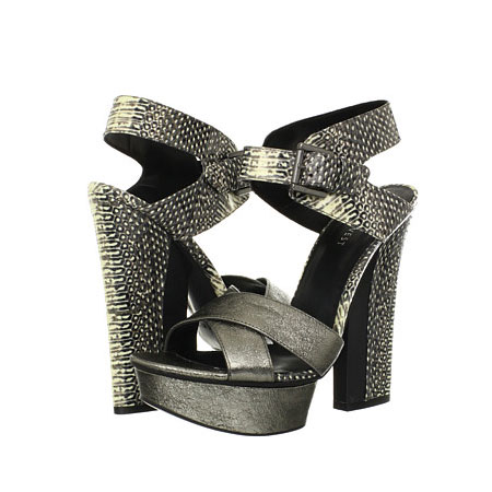 Nine West 玖熙 2013年新款女士休闲粗跟凉鞋 Harriets (灰色/深棕色)，原价￥2438，限时仅售￥1218！绝对正品，超低折扣，含美国直邮～
