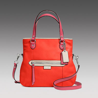 COACH 蔻驰 2013年新款女士单肩斜挎手提包 DAISY SPECTATOR LEATHER MIA (F23911) (红色/蓝色)，原价￥3138，限时仅售￥1548！绝对正品，超低折扣，含美国直邮～