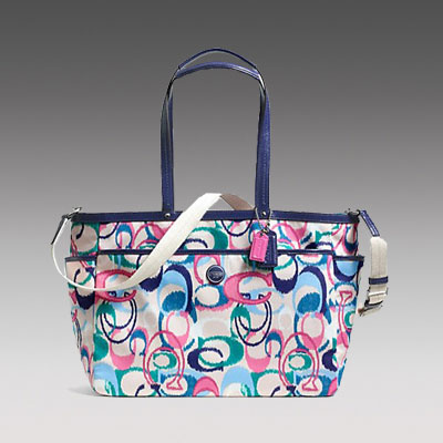 COACH 蔻驰 新款女士单肩斜挎手提包 SIGNATURE STRIPE IKAT PRINT MULTIFUNCTION (F24445) (彩色)，原价￥3548，限时仅售￥1788！绝对正品，超低折扣，含美国直邮～