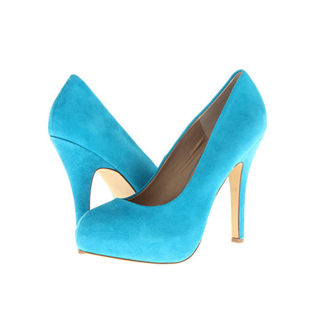 Steve Madden 史蒂夫•马登 2013年新款女士超高细跟鞋 Traisie (蓝绿色/黑色)，原价￥2128，限时仅售￥1028！绝对正品，超低折扣，含美国直邮～