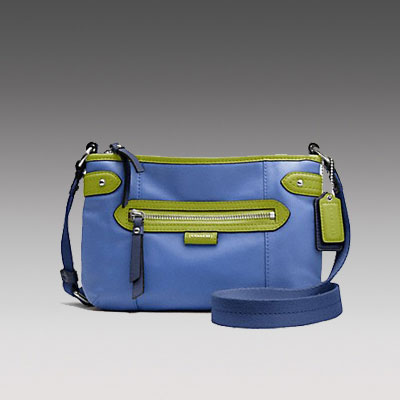 COACH 蔻驰 2013年新款女士单肩斜挎包 DAISY SPECTATOR LEATHER SWINGPACK (F49516) (蓝色/灰色)，原价￥2248，限时仅售￥1078！绝对正品，超低折扣，含美国直邮～
