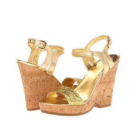 Nine West 2013年新款女士休闲超高坡跟凉鞋 Trickster (金色/银色/黑色)，原价￥2358，限时仅售￥1178！绝对正品，超低折扣，含美国直邮～