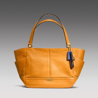 COACH 蔻驰 2013年新款女士单肩手提包 PARK LEATHER CARRIE (F23284) (橙色/红色/黑色)，原价￥3328，限时仅售￥1648！绝对正品，超低折扣，含美国直邮～