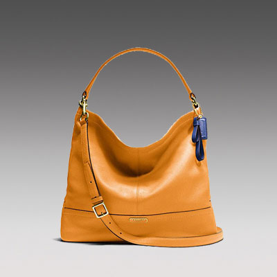 COACH 蔻驰 2013年新款女士单肩手提斜挎包 PARK LEATHER HOBO (F23293) (橙色/红色/黑色)，原价￥3748，限时仅售￥1868！绝对正品，超低折扣，含美国直邮～