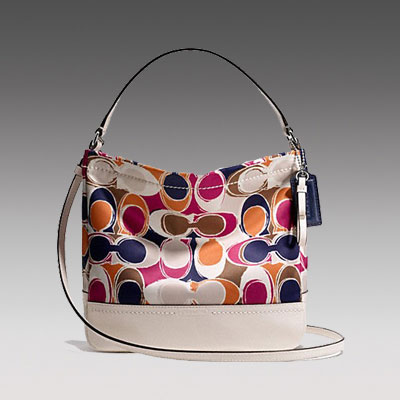 COACH 蔻驰 2013年新款经典LOCO单肩斜挎手提包 PARK HAND DRAWN SCARF PRINT MINI DUFFLE CROSSBODY (F49484) (彩色)，原价￥2548，限时仅售￥1268！绝对正品，超低折扣，含美国直邮～