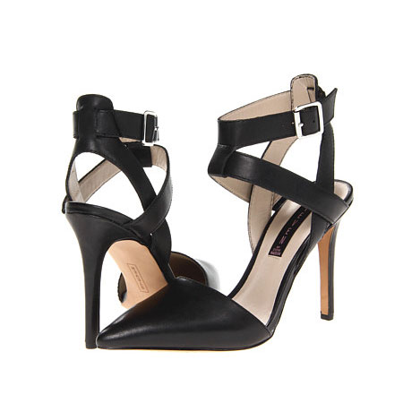 Steve Madden 史蒂夫•马登 2013年新款女士尖头细高跟鞋 Whisp (黑色/银灰色)，原价￥2978，限时仅售￥1478！绝对正品，超低折扣，含美国直邮～
