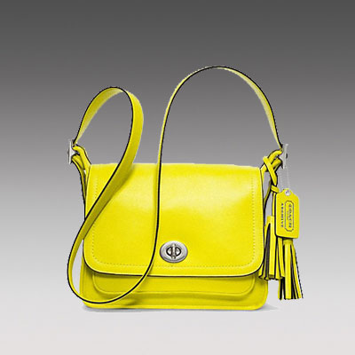 COACH 蔻驰 2013年新款女士单肩斜挎包 ARCHIVAL RAMBLER (F21194) (黄色/棕色)，原价￥2548，限时仅售￥1268！绝对正品，超低折扣，含美国直邮～