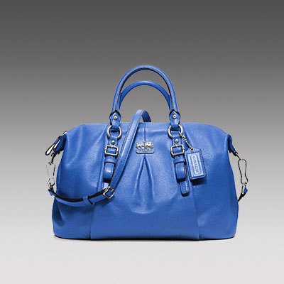 COACH 蔻驰 2013年新款女士单肩斜挎手提包 MADISON LEATHER JULIETTE (F21222) (蓝色)，原价￥3758，限时仅售￥1868！绝对正品，超低折扣，含美国直邮～
