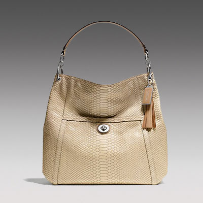 COACH 蔻驰 2013年新款女士单肩手提包 PARK PYTHON HOBO (F24383) (金色/银色)，原价￥4328，限时仅售￥2158！绝对正品，超低折扣，含美国直邮～
