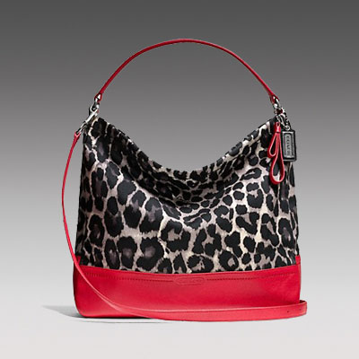 COACH 蔻驰 2013年新款女士单肩手提斜挎包 PARK OCELOT PRINT HOBO (F23266)(红色)，原价￥2278，限时仅售￥1378！绝对正品，超低折扣，含美国直邮～